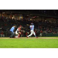 Lincoln Saltdogs' Paul Myro at bat