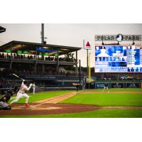 Infielder Romy Gonzalez at bat for the Worcester Red Sox