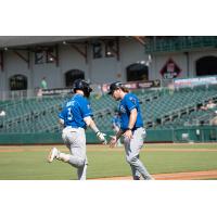 Biloxi Shuckers third baseman Mike Boeve rounds the bases