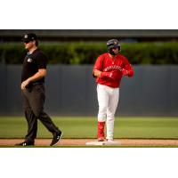 Allan Castro of the Worcester Red Sox on base