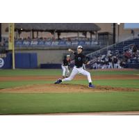 Biloxi Shuckers' Jaron DeBerry on the mound