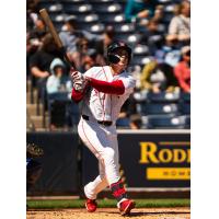 Worcester WooSox' Mikey Romero at bat