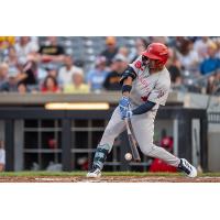 Roby Enríquez at bat for the Winnipeg Goldeyes