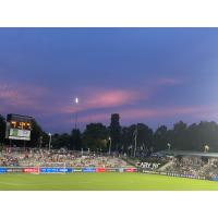 A big crowd watches the North Carolina Courage at WakeMed Soccer Park