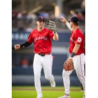 Worcester Red Sox SS Nick Sogard (left) and 2B Tyler McDonough