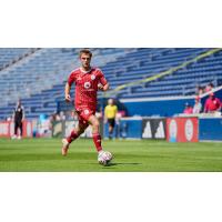 Chicago Fire II with possession against Red Bull New York II