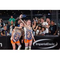 Gotham FC pose with fans at Citi Field