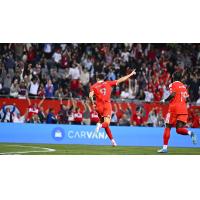 Chicago Fire FC's Robert Lewandowsk and Jonathan Bamba on the field