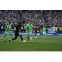 Seattle Sounders FC battles the Portland Timbers