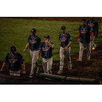 Lincoln Saltdogs all smiles as they head off the field