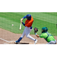 Elian Pena of the St. Lucie Mets doubles