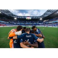 New York City FC huddle vs. Cruz Azul