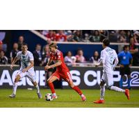 Chicago Fire FC midfielder Anton Saletros vs. Santos Laguna
