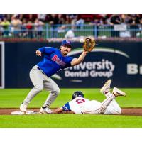 WooSox center fielder Braiden Ward slides into second