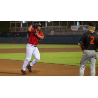 Hickory Crawdads outfielder Pablo Guerrero circles the bases