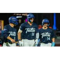 Tulsa Drillers' Logan Wagner, Joe Vetrano, and Elijah Hainline