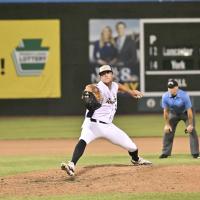 Brendan Cellucci pitching for the York Revolution
