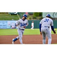 Taylor Young of the Tulsa Drillers rounds third