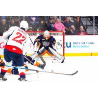 Windsor Spitfires' Hamza Havusic versus Flint Firebirds' Mason Courville