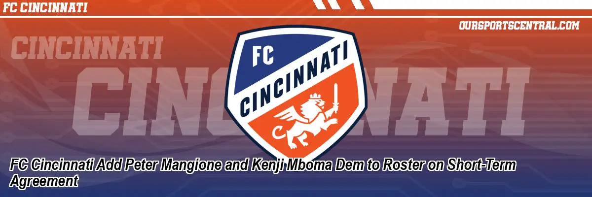 FC Cincinnati Add Peter Mangione and Kenji Mboma Dem to Roster on Short-Term Agreement