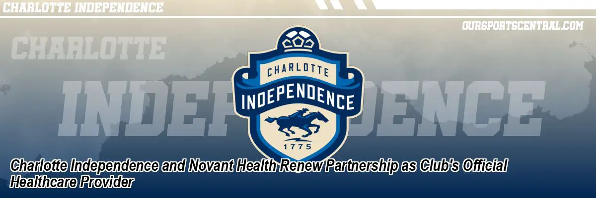 Charlotte Independence and Novant Health Renew Partnership as Club's Official Healthcare Provider