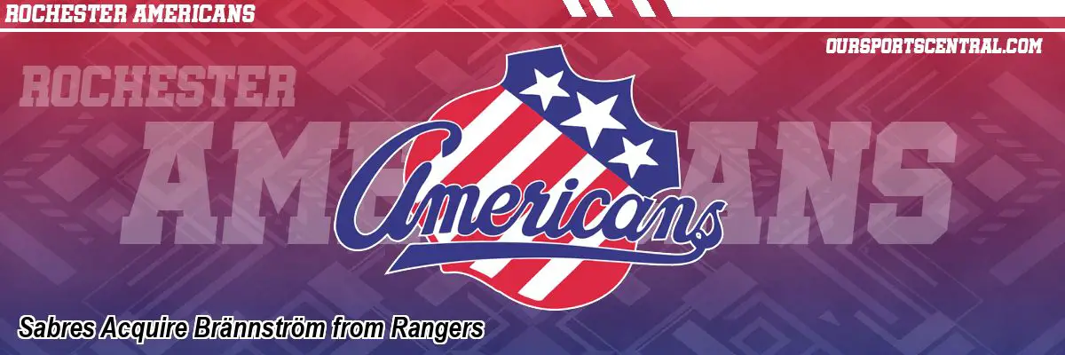Sabres Acquire Brännström from Rangers