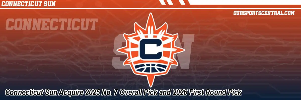 Connecticut Sun Acquire 2025 No. 7 Overall Pick and 2026 First Round Pick