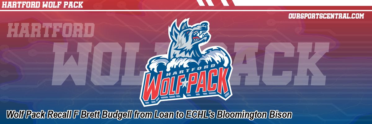 Wolf Pack Recall F Brett Budgell from Loan to ECHL's Bloomington Bison