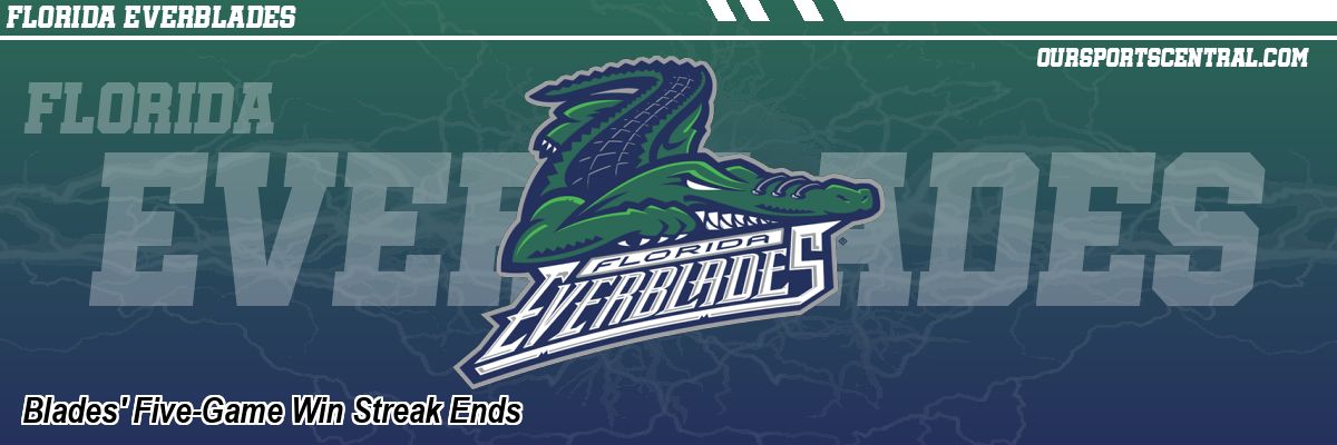 Blades' Five-Game Win Streak Ends