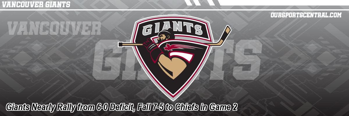 Giants Nearly Rally from 6-0 Deficit, Fall 7-5 to Chiefs in Game 2