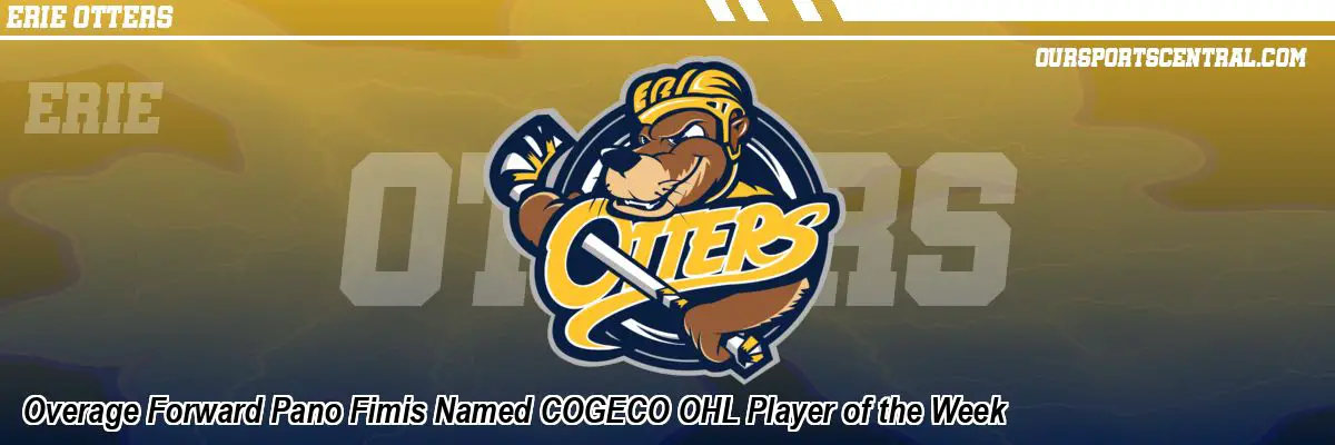 Overage Forward Pano Fimis Named COGECO OHL Player of the Week