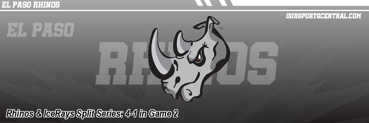Rhinos & IceRays Split Series: 4-1 in Game 2