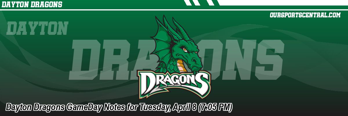 Dayton Dragons GameDay Notes for Tuesday, April 8 (7:05 PM)