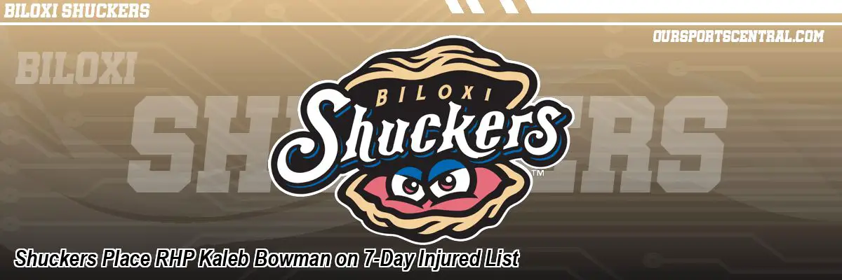 Shuckers Place RHP Kaleb Bowman on 7-Day Injured List