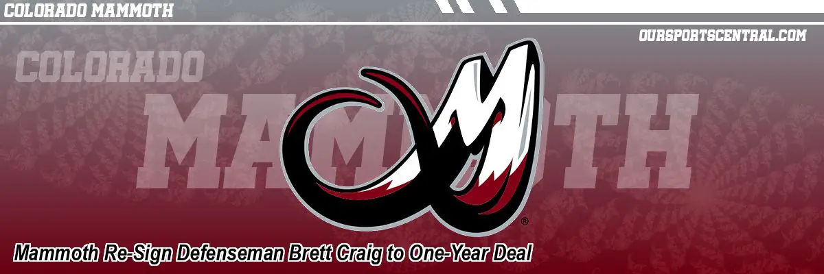 Mammoth Re-Sign Defenseman Brett Craig to One-Year Deal