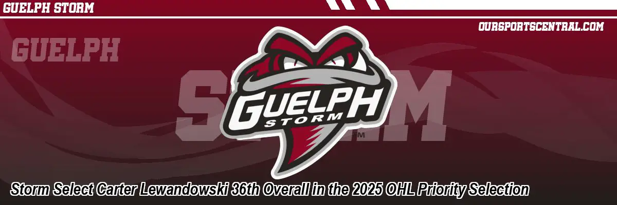 Storm Select Carter Lewandowski 36th Overall in the 2025 OHL Priority Selection