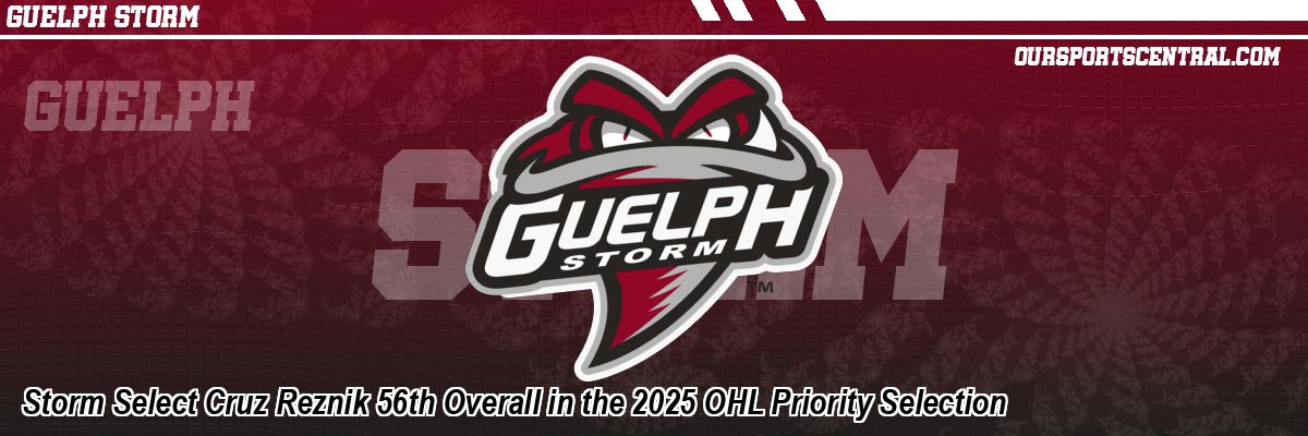Storm Select Cruz Reznik 56th Overall in the 2025 OHL Priority Selection