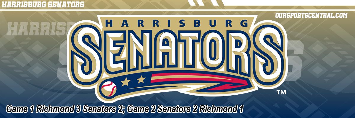 Game 1 Richmond 3 Senators 2; Game 2 Senators 2 Richmond 1