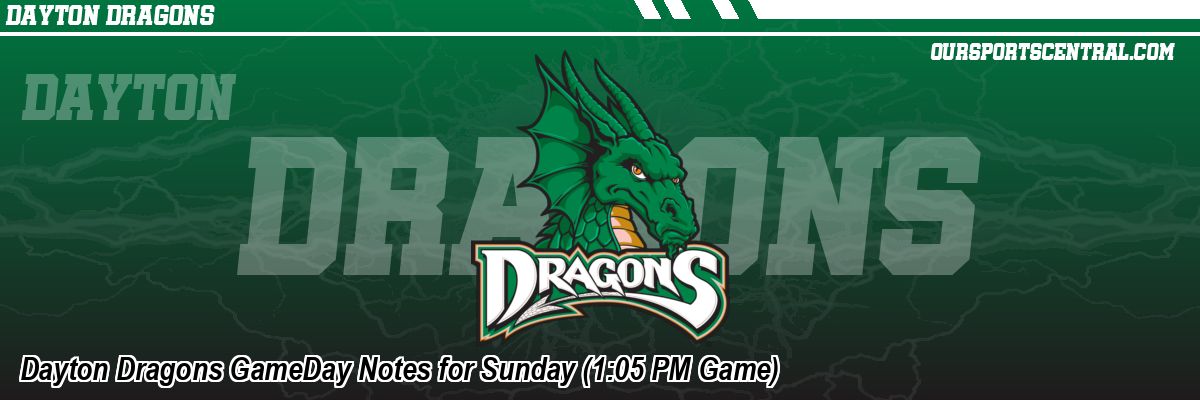 Dayton Dragons GameDay Notes for Sunday (1:05 PM Game)