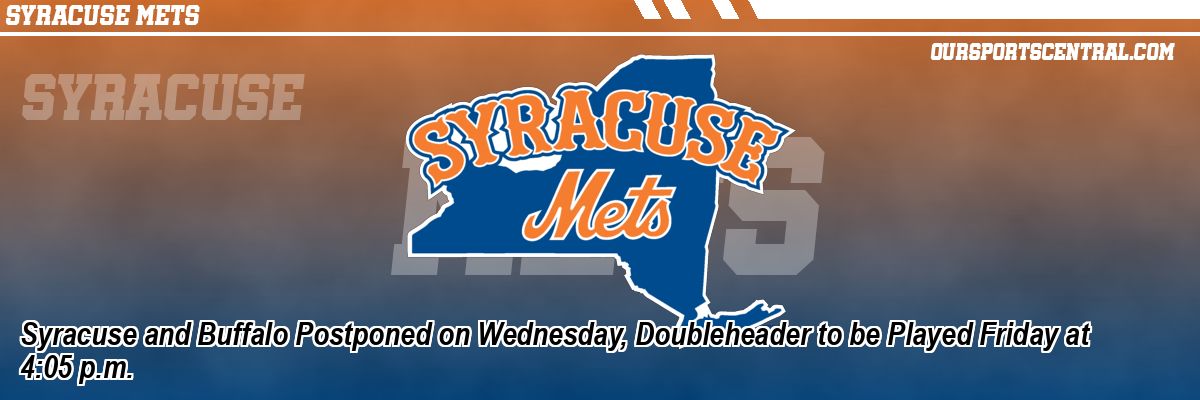 Syracuse and Buffalo Postponed on Wednesday, Doubleheader to be Played Friday at 4:05 p.m.