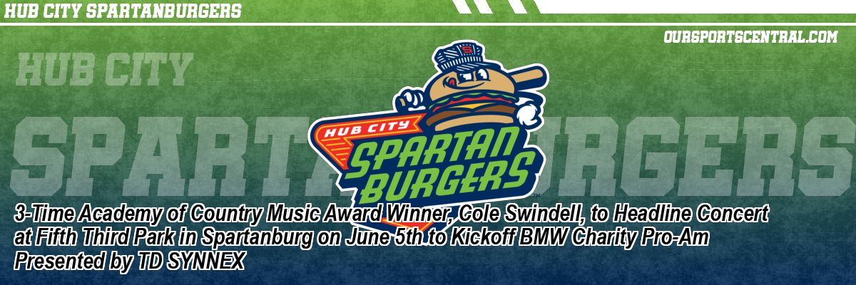 3-Time Academy of Country Music Award Winner, Cole Swindell, to Headline Concert at Fifth Third Park in Spartanburg on June 5th to Kickoff BMW Charity Pro-Am Presented by TD SYNNEX