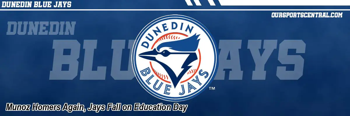 Munoz Homers Again, Jays Fall on Education Day