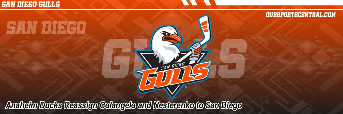 Anaheim Ducks Reassign Colangelo and Nesterenko to San Diego