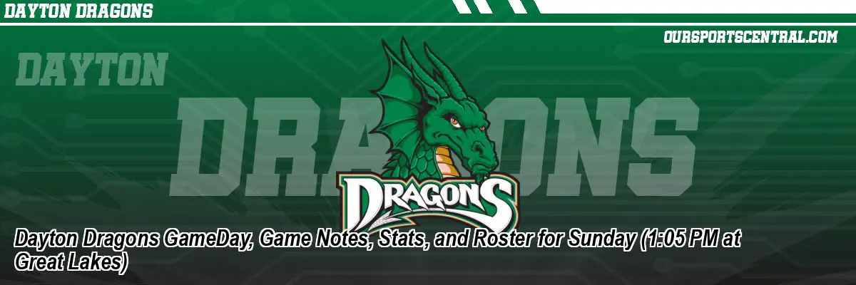 Dayton Dragons GameDay, Game Notes, Stats, and Roster for Sunday (1:05 PM at Great Lakes)
