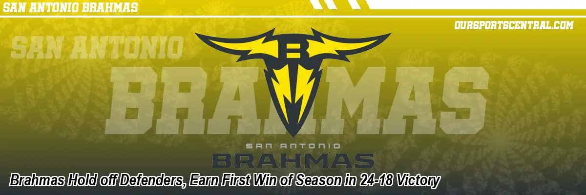 Brahmas Hold off Defenders, Earn First Win of Season in 24-18 Victory