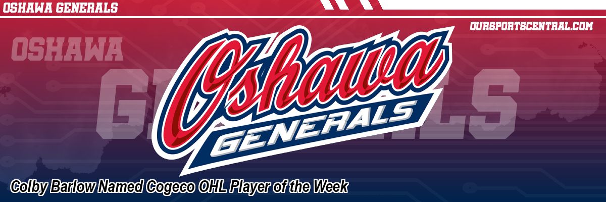 Colby Barlow Named Cogeco OHL Player of the Week