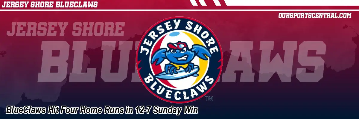 BlueClaws Hit Four Home Runs in 12-7 Sunday Win