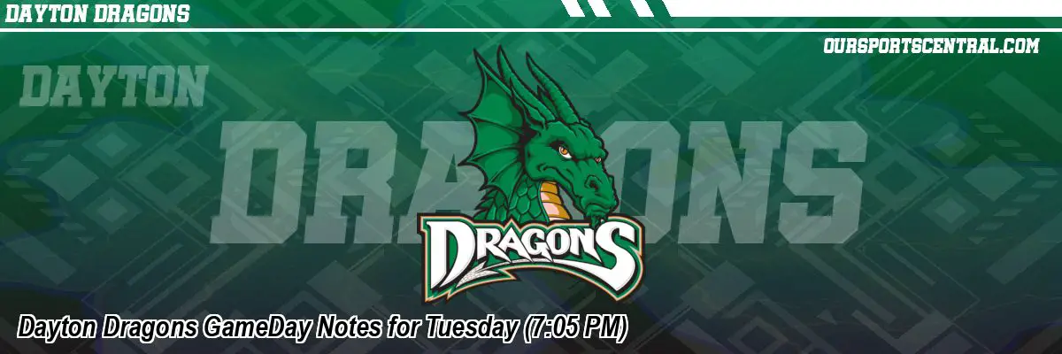 Dayton Dragons GameDay Notes for Tuesday (7:05 PM)