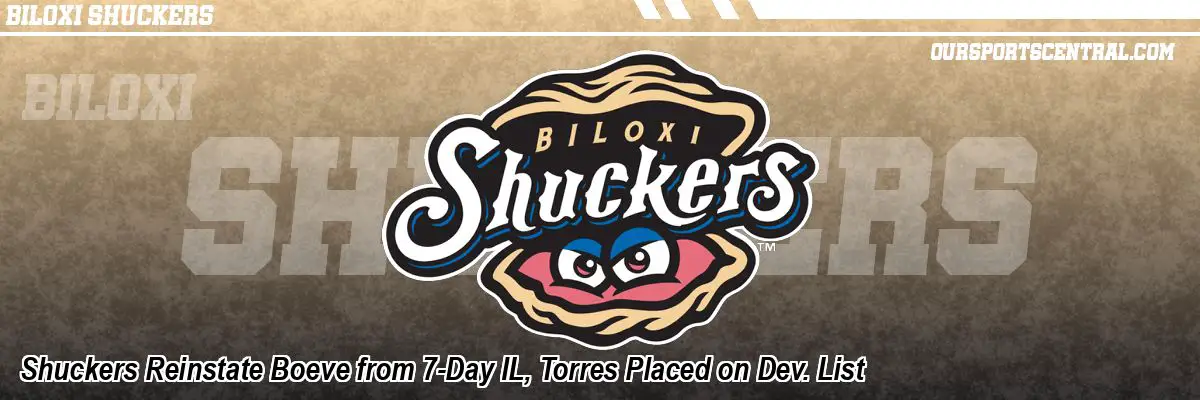 Shuckers Reinstate Boeve from 7-Day IL, Torres Placed on Dev. List