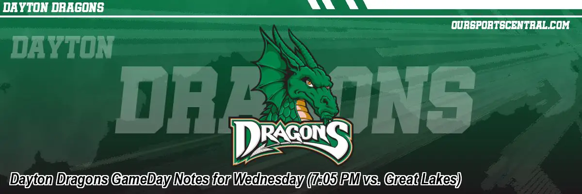 Dayton Dragons GameDay Notes for Wednesday (7:05 PM vs. Great Lakes)